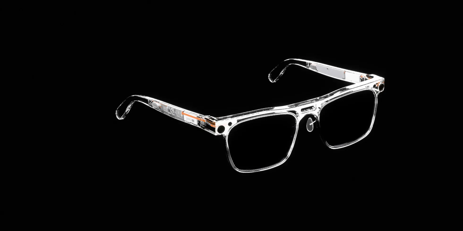 Senro PRO on black, the clear frame catching the light.
